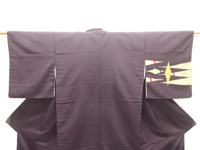  大正ロマン　変わり菱模様織り出しお召着物